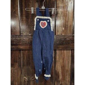 Rare Vintage Overalls Girls 9 Months 80's